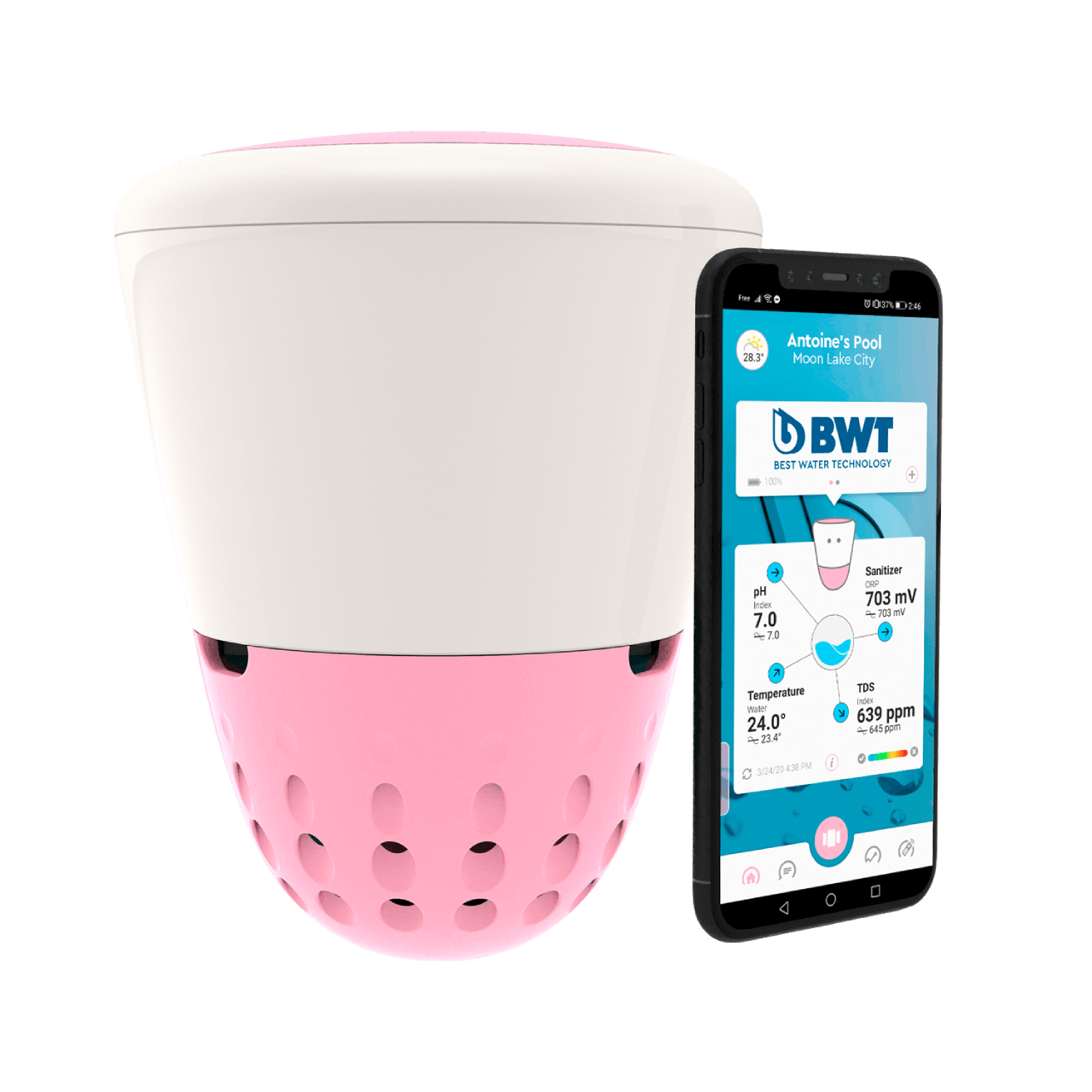 BWT Pearl Water Manager Schwimmboje zur Messung der Wasserwerte inkl. App-Steuerung